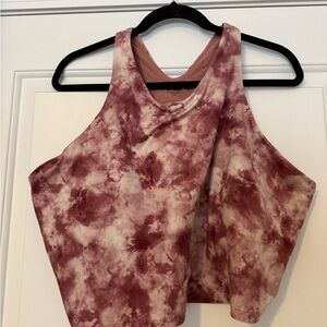 Athleta Maroon Tie-Dye Crop Top
